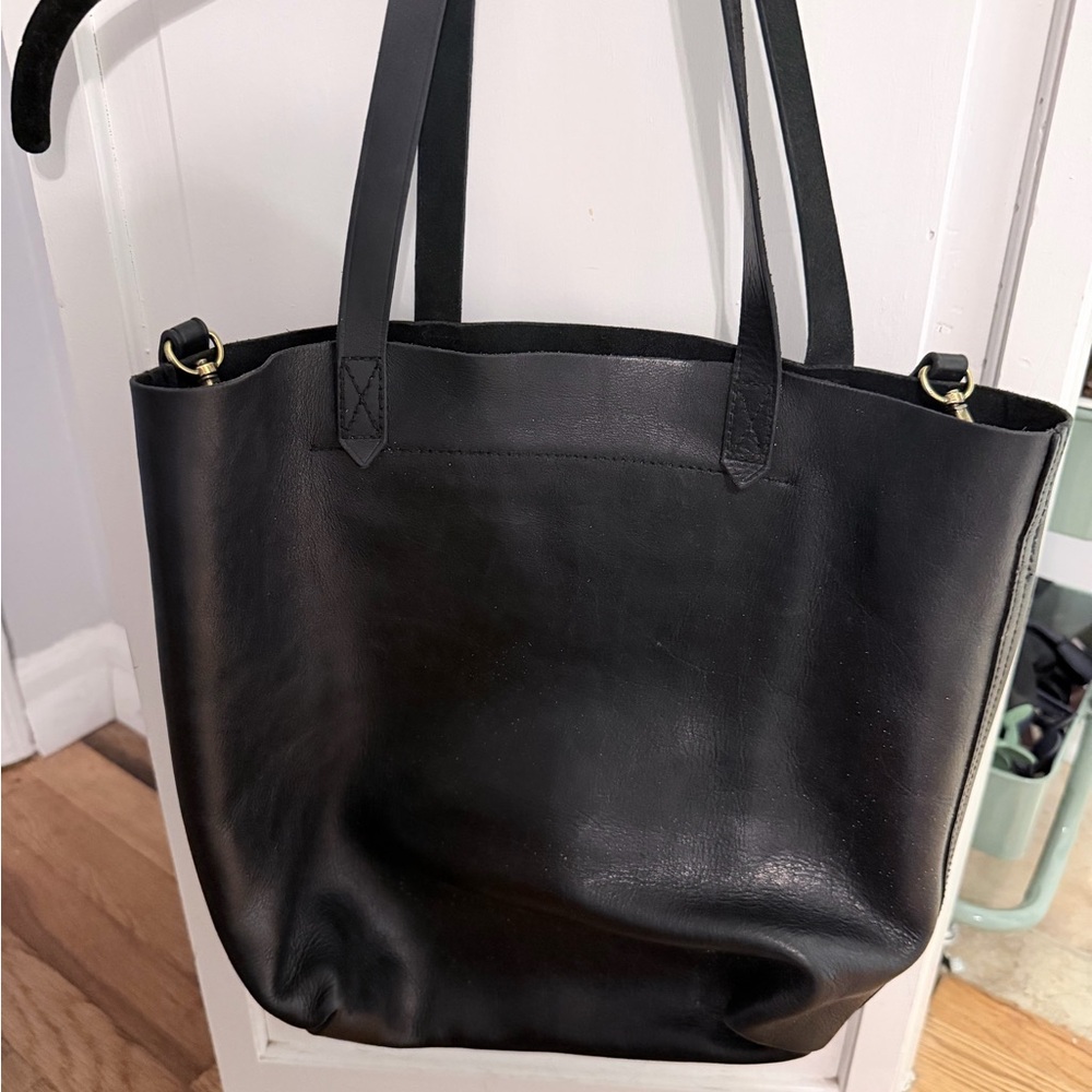 Madewell Black Leather Tote